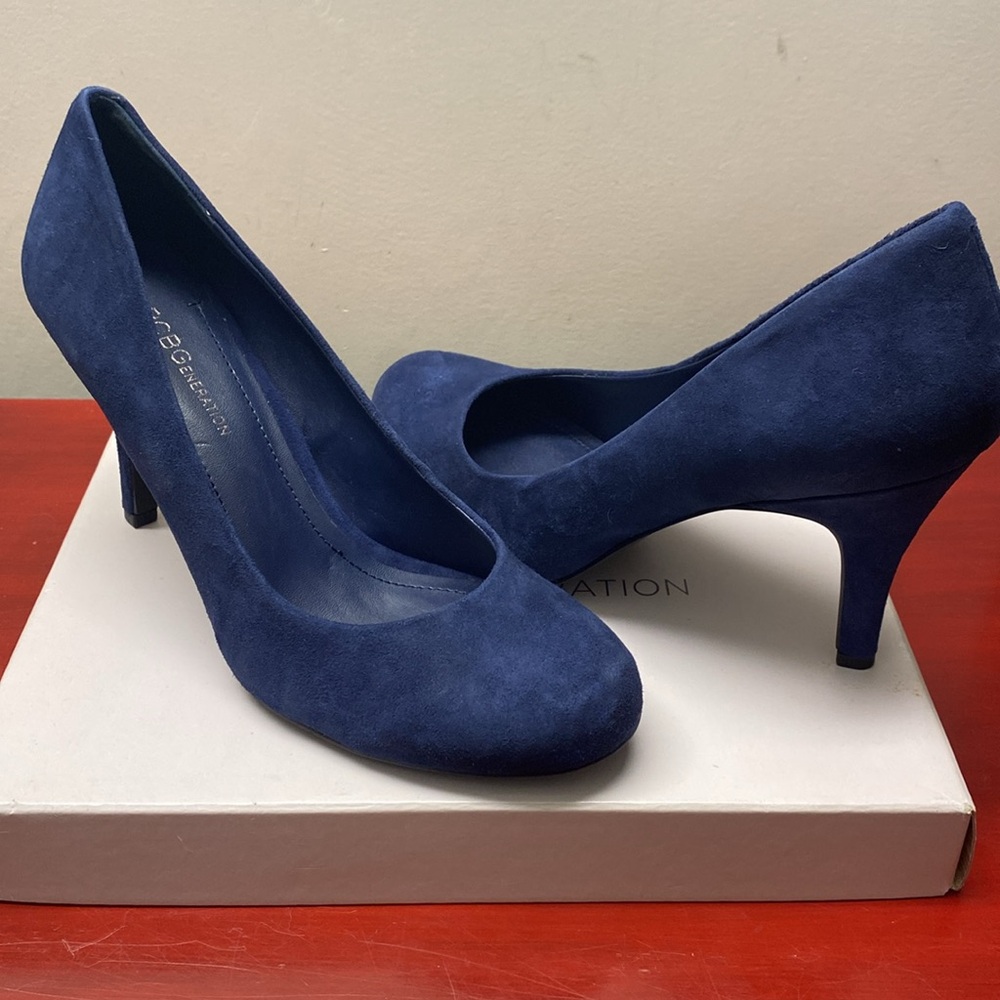 BCBGeneration Navy Suede Heels